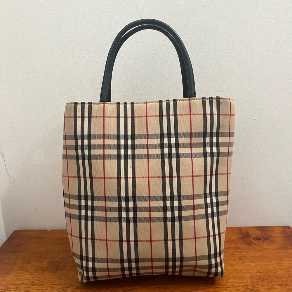 Authentic Burberry small tote bag excellent cond